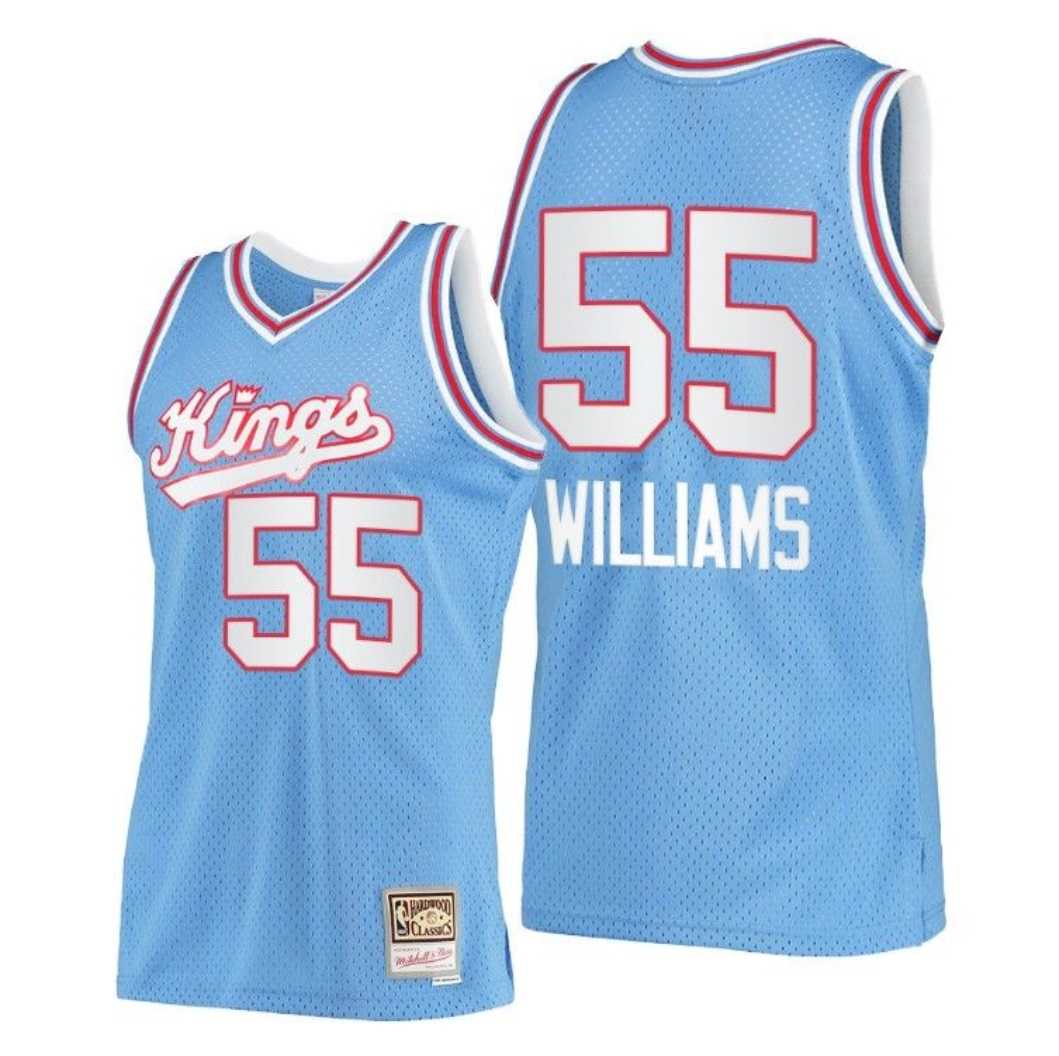 Men%27s Sacramento Kings #55 Jason Williams Blue Throwback Stitched Jersey Dzhi